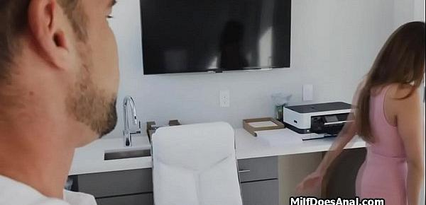  Sweaty big tit enjoys anal in office while AC is broken